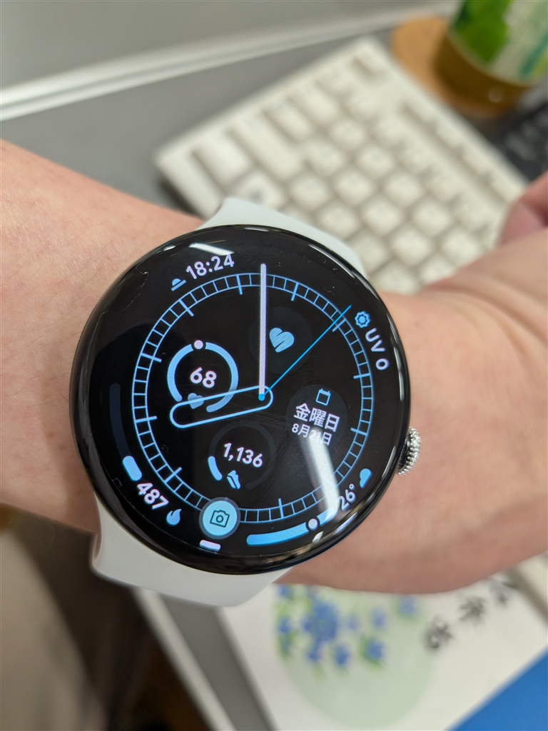 Pixel Watch 5 Wi-Fi���f�� 45mm GA10892-US [Polished Silver �A���~�P�[�X/Fog �A�N�e�B�u �o���h] ���r���[�摜
