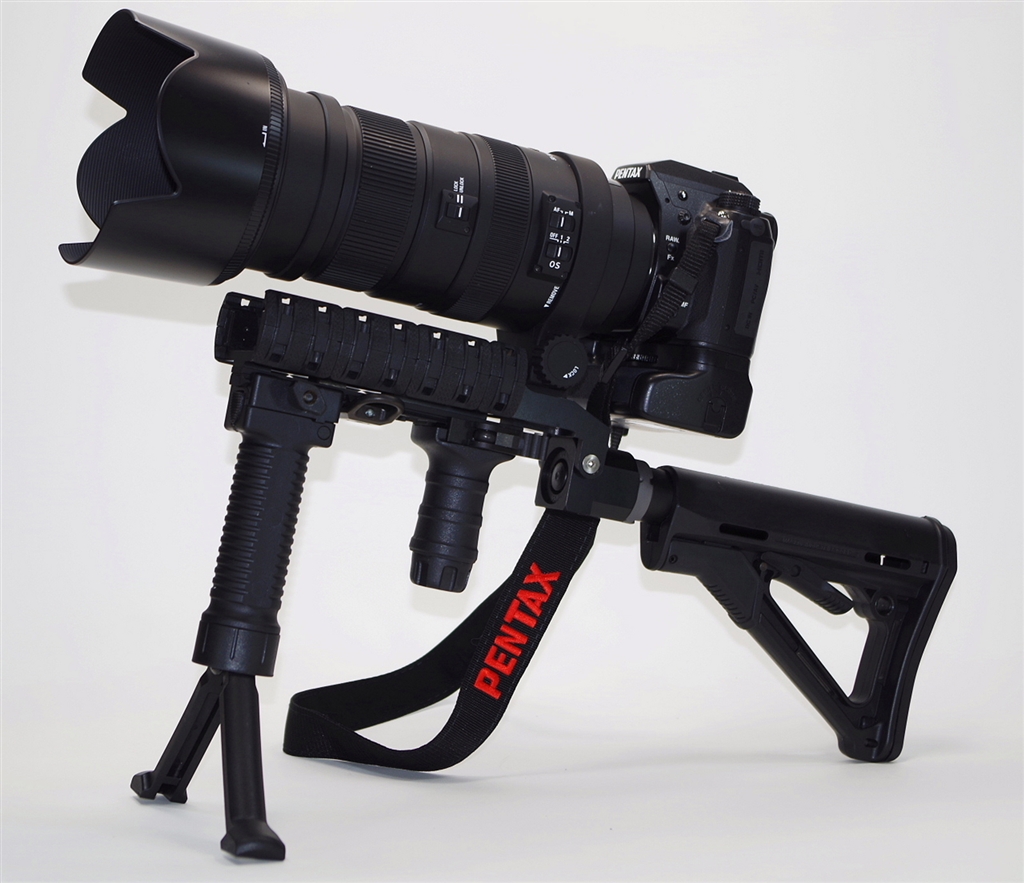 価格.com - 『望遠レンズ用ストックを制作！』シグマ APO 50-500mm F4.5-6.3 DG OS HSM [ペンタックス用] A  TEAM 7446さんのレビュー・評価投稿画像・写真「左腕がプルプル！重さに耐えられない・・・」[151497]