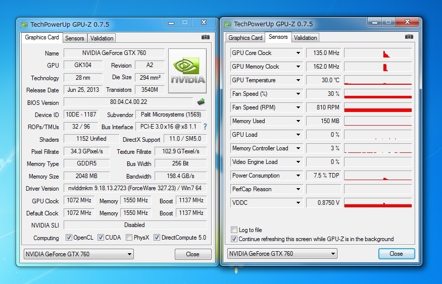 pページ 価格.com - 『ついでにGPU-Zです』Palit Microsystems GeForce GTX 760