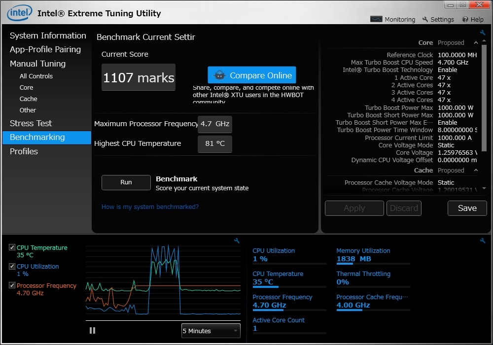 intel extreme tuning utility i7 7700hq