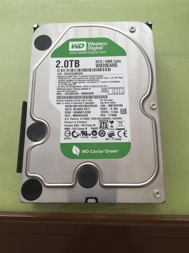 08Wスタンバイ時WDデジタル WD40-102KRYZ 10TB SATA600 - www ...