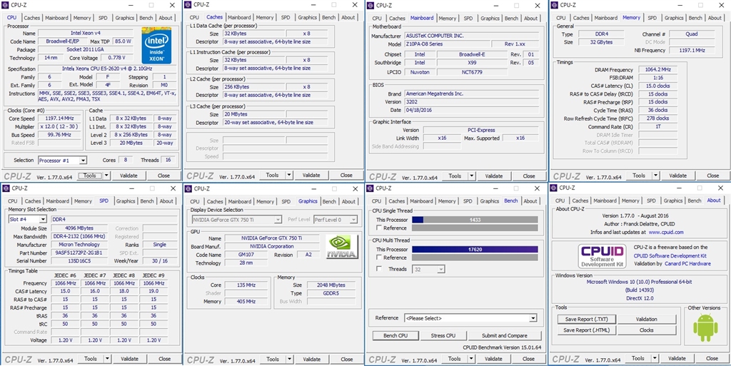 【確認用】 価格.com - 『cpu-z』インテル Xeon E5-2620 v4 BOX ぶるーす