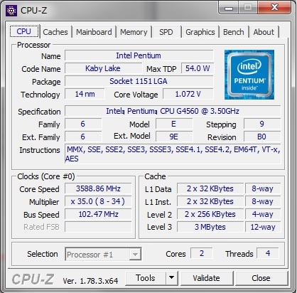 intel インテル Pentium Dual-Core G4560