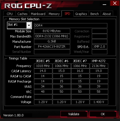 価格.com - 『CPU-Z SPD』G.Skill F4-4266C19D-16GTZR [DDR4 PC4-34100