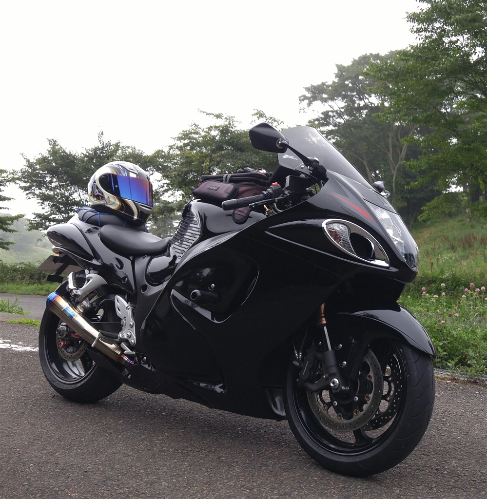 スズキ ハヤブサ GSX1300R サイドカウル 右側 黒色 デカール黒 - オートバイパーツ