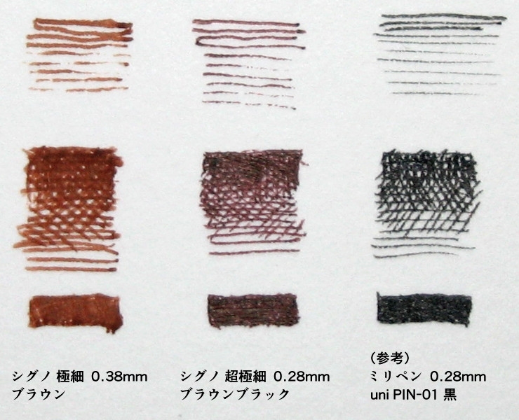 価格 Com 線の太さ 色 の比較 三菱鉛筆 ユニボール シグノ 極細シリーズ ブラウンブラック 0 28mm Um 月夜の逃亡者さんのレビュー 評価投稿画像 写真 水彩イラストの線画用に購入