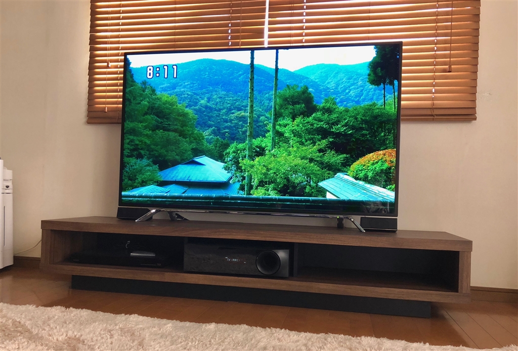 朝日木材 77V型対応 高級ウォールナット木目テレビ台 SP-MAS1750 | www