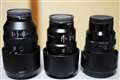 大きさ参考、向かって左から70-300mmG、90mmマクロG、シグマの50mmこれ
