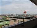 入院中の病院に立山での滑落事故による救急搬送のヘリが着陸した時の１枚です。