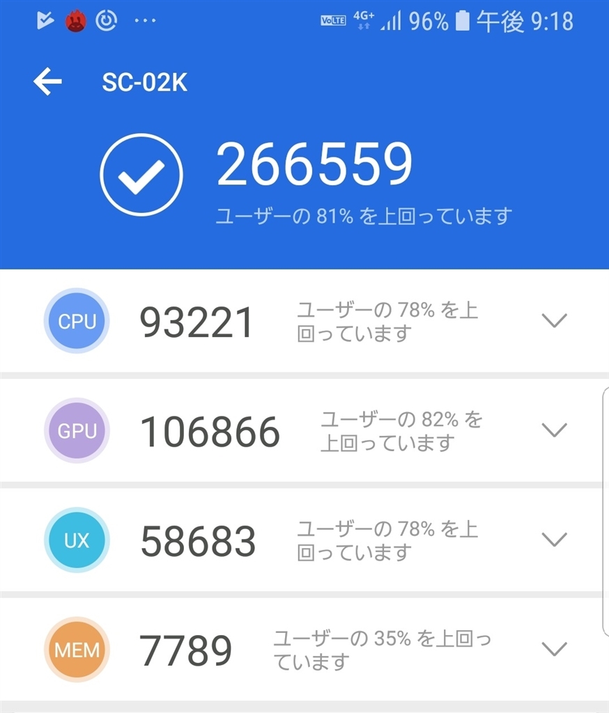 価格.com - 『Antutuベンチマークスコア』サムスン Galaxy S9 SC-02K