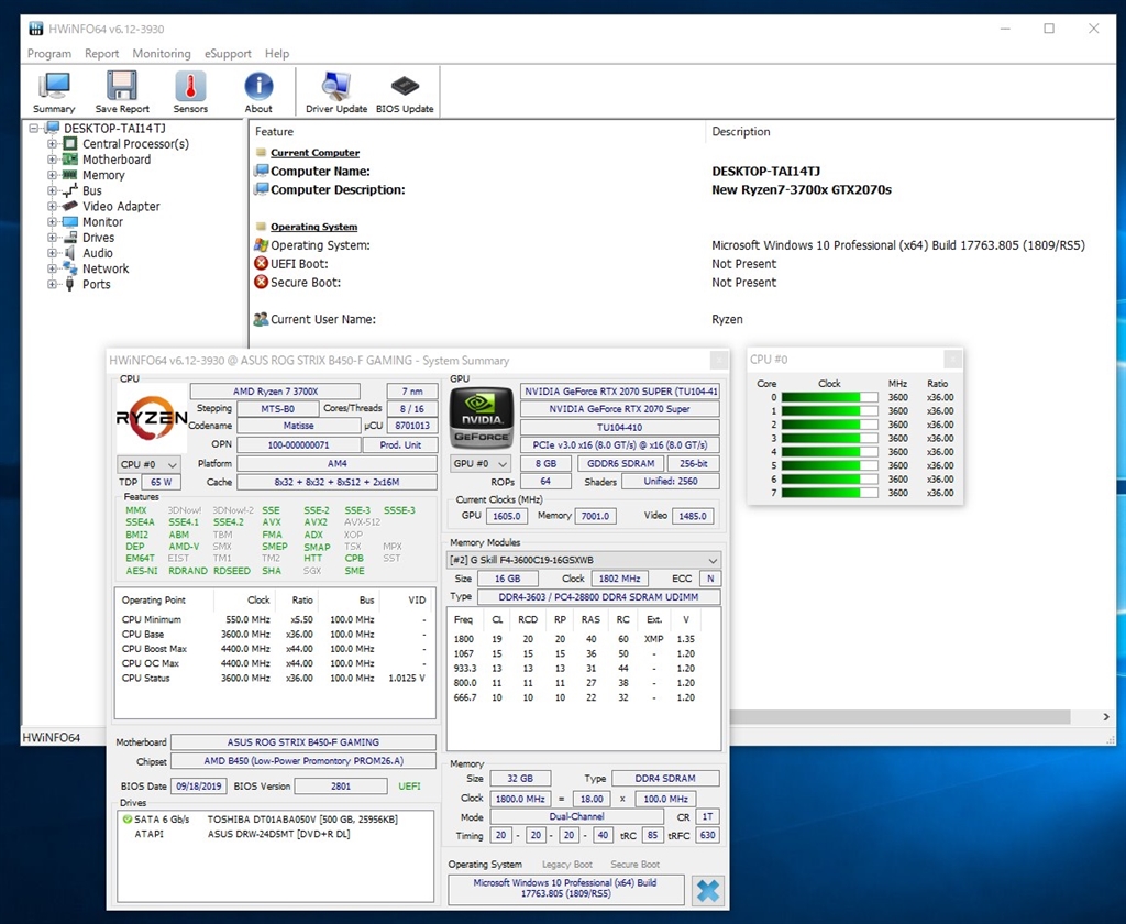 価格.com - 『HWiNFO64での情報』G.Skill F4-3600C19D-32GSXWB [DDR4 