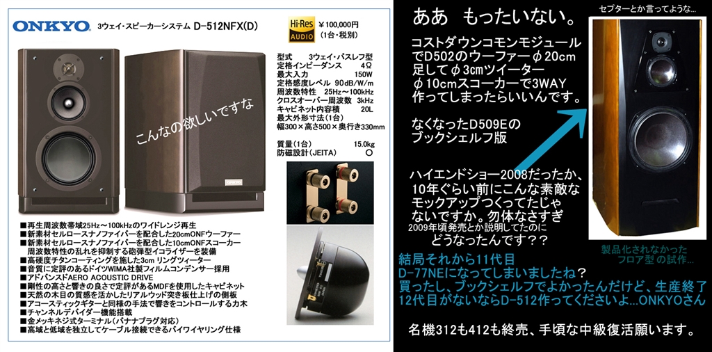 価格.com - 『ハイエンドショーで出すって言ってましたよね？ありゃどうなったんだい』ONKYO D-112NFX(B) [ダークブラウン ペア]  ぴよ07さんのレビュー・評価投稿画像・写真「キレキレの中域 涙の112系完成形 コスパ最高SP」[506700]