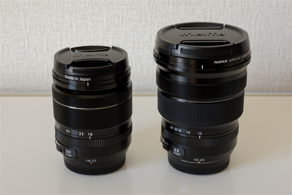 価格.com - 『XF18-55mm F2.8 4Rとのサイズ比較』富士フイルム フジノンレンズ XF10-24mmF4 R OIS  imugyaさんのレビュー・評価投稿画像・写真「キャンペーン価格であれば、おすすめできるレンズです。」[543996]