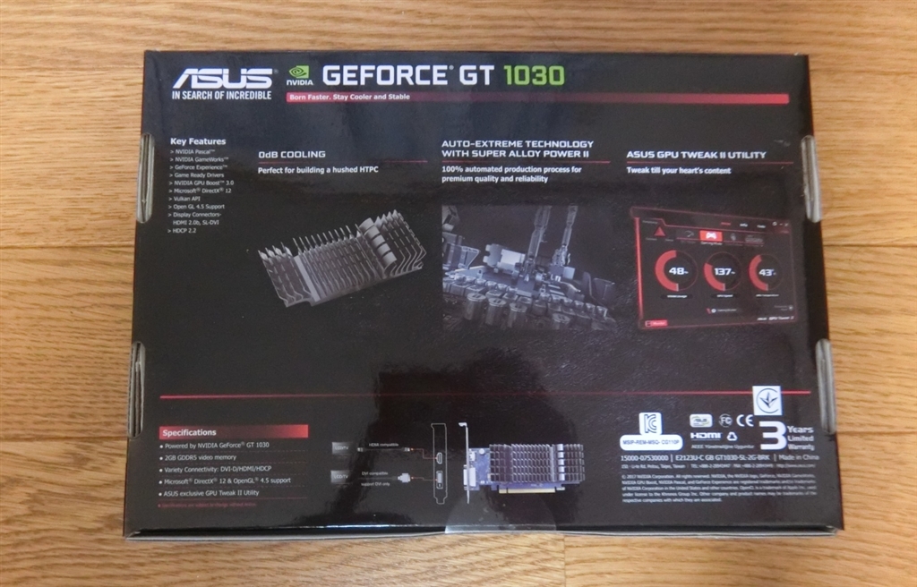 価格 Com Asus Gt1030 Sl 2g Brk Pciexp 2gb Kokonoe Hさんのレビュー 評価投稿画像 写真 無音ですが性能もそこそこ良い製品です