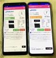 Galaxyが楽天回線でoppoがau回線につながっています