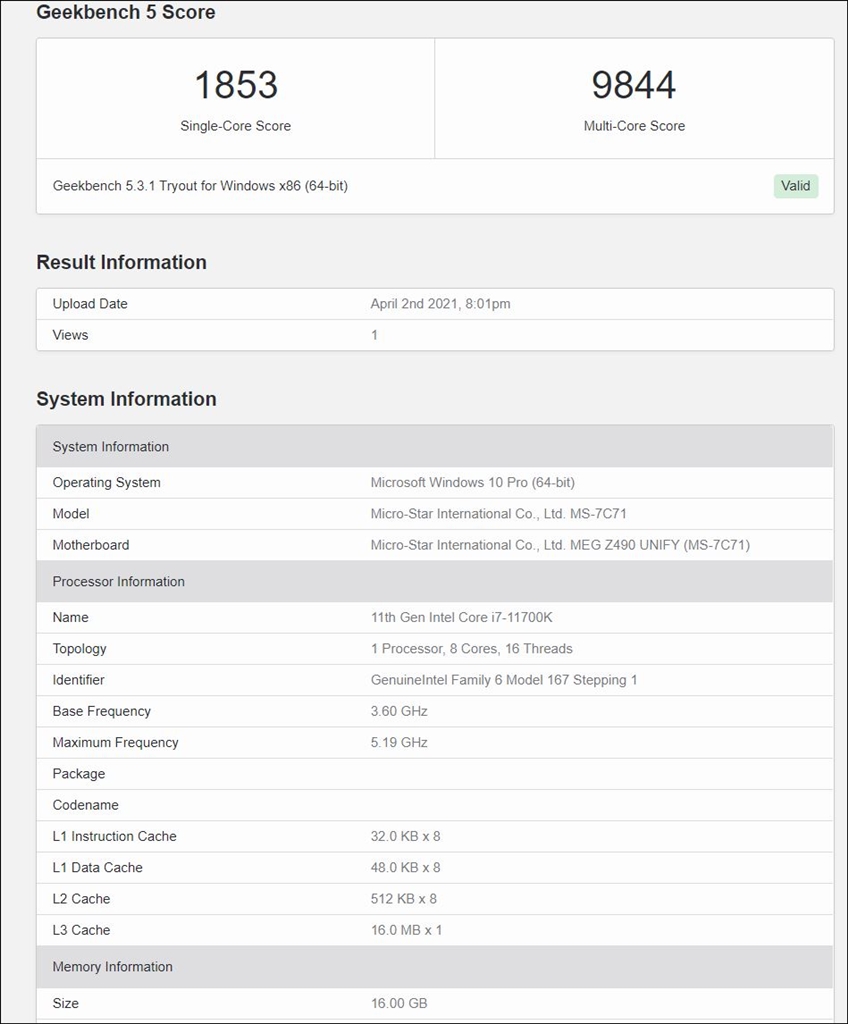 『「Turbo Ratio Offset Value」+2での結果』インテル Core i7 11700K BOX あず
