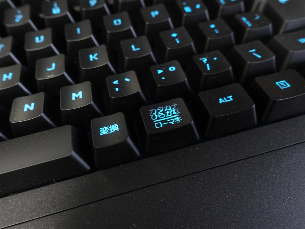 『イルミネーション点灯時の見え方』ロジクール G213 RGB Gaming Keyboard G213r [ブラック