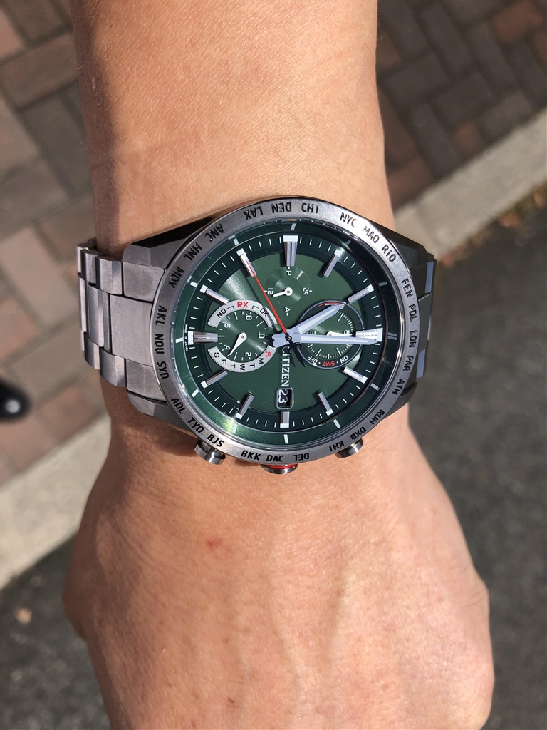 シチズン アテッサ A T8181-63W電波ソーラー グリーン 超人気モデルシチズンアテッサAT8181-63W