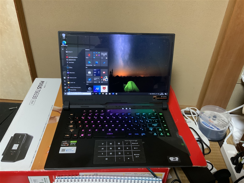 価格.com - 『とりあえず最低限のセットアップをしましたが、まだ何も入れていません。』ASUS ROG Strix SCAR 15 G533QS  G533QS-R9R3080EC300 いが坊さんのレビュー・評価投稿画像・写真「基本スペックが高くて長く使えそうなゲーミングノート です。」[602346]