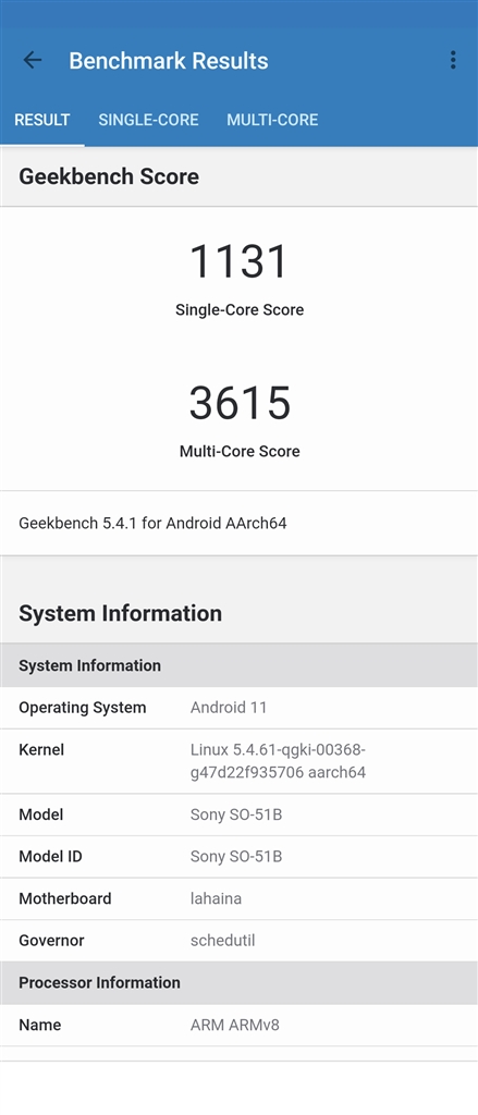 xperia 1 iii geekbench