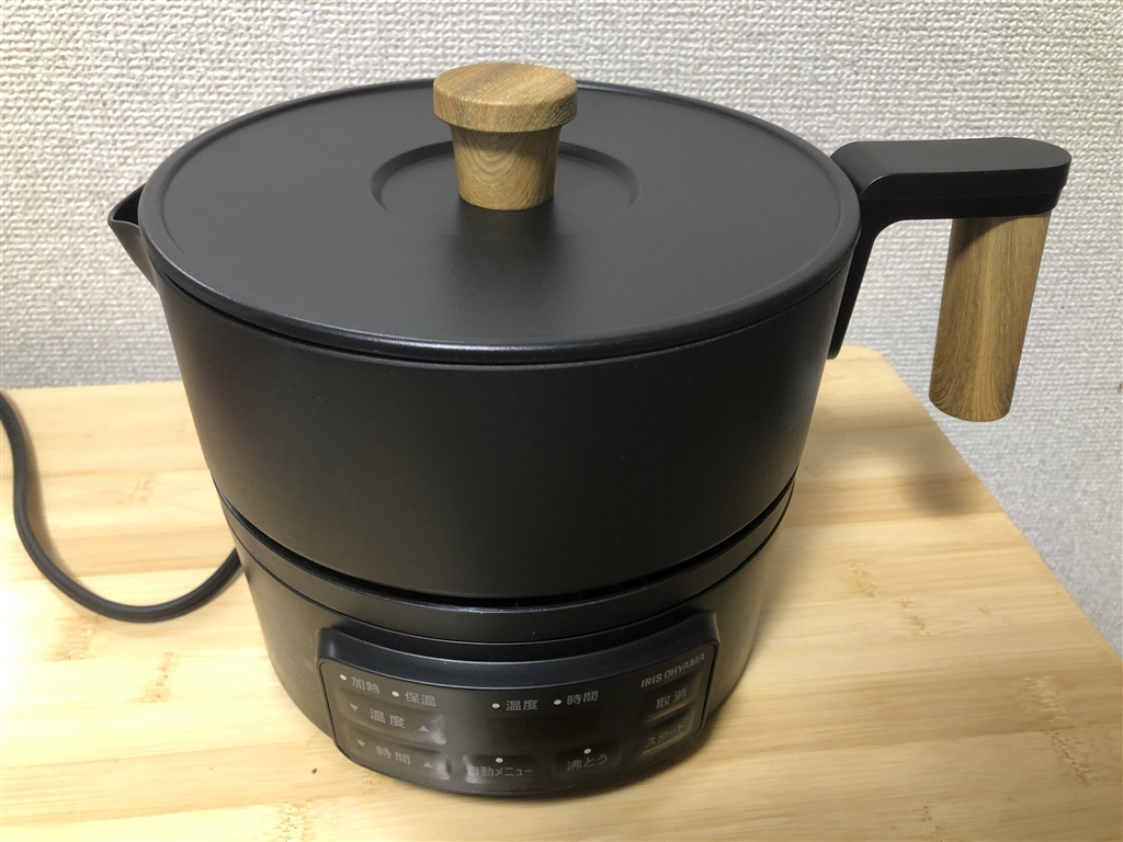 ジモティー見た！で5%OFF【電気ケトル】クッキングケトル IRISOHYAMA ｱｲﾘｽｵｰﾔﾏ ICK-M1200 2024年製 1L:ブラック e-TREND｜アイリスオーヤマ ICK-M1200-B [クッキングケトル ブラック]