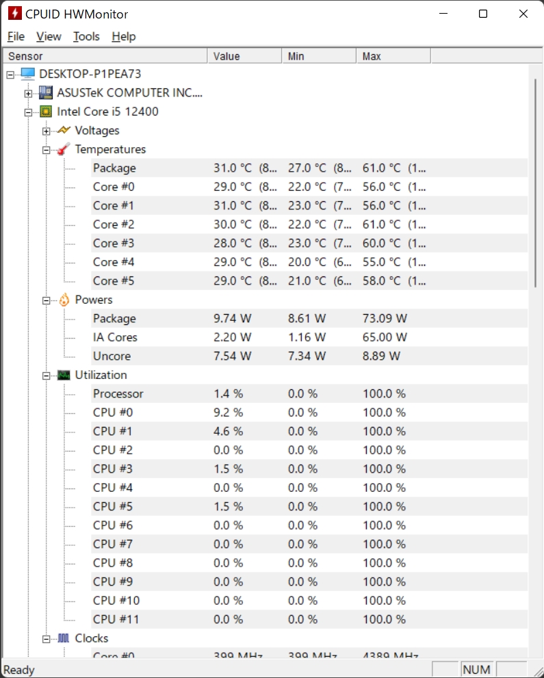 インテル INTEL CPU Core i5-12400 / 6/12 / 2.5GHz / 6xxChipset