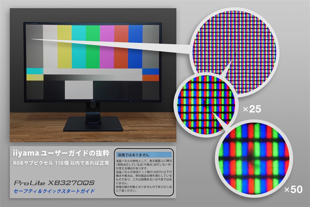 価格.com - 『ドット抜けはメーカー規定範囲内。実用上は全く問題なし