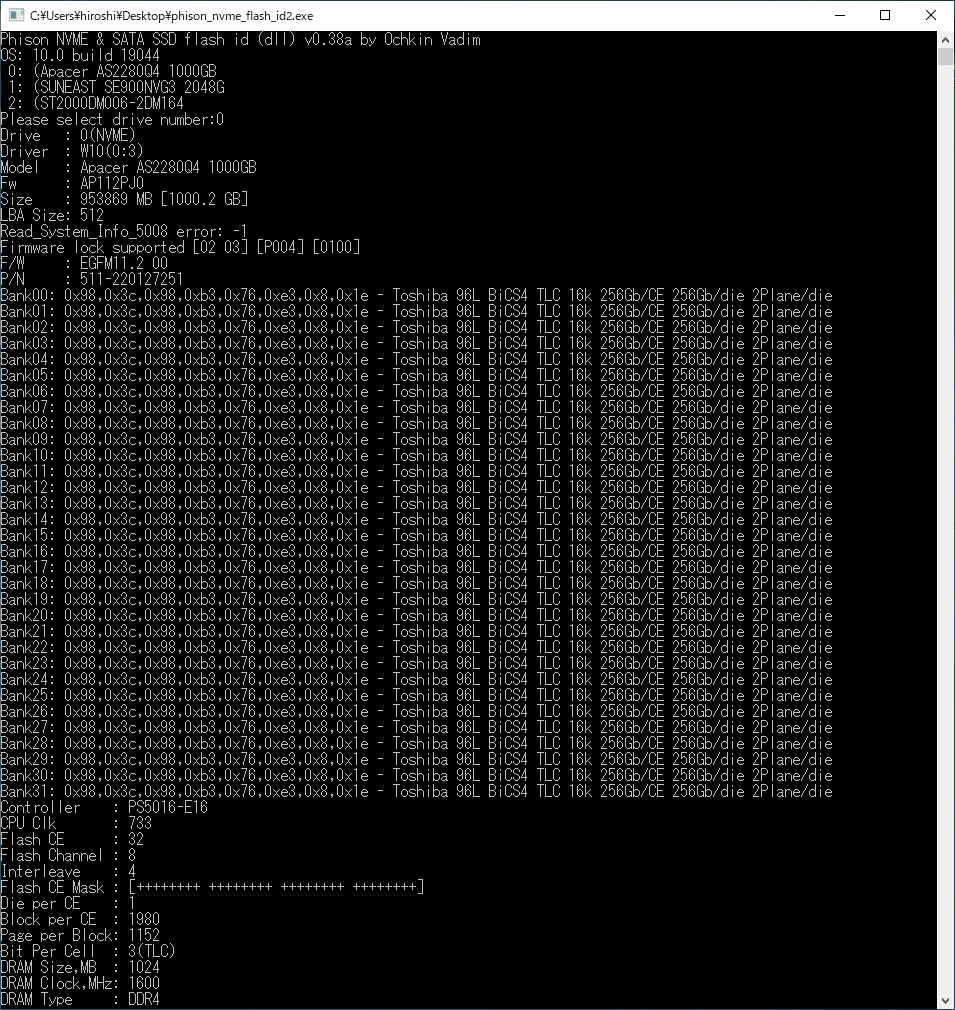  phison nvme flash id2 1 2 apacer as2280q4 ap1tbas2280q4 1