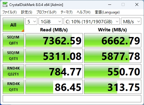 価格.com - 『MiWhole CT300をGen5対応のM.2スロットに差して計測』ASRock B650E Steel Legend ...