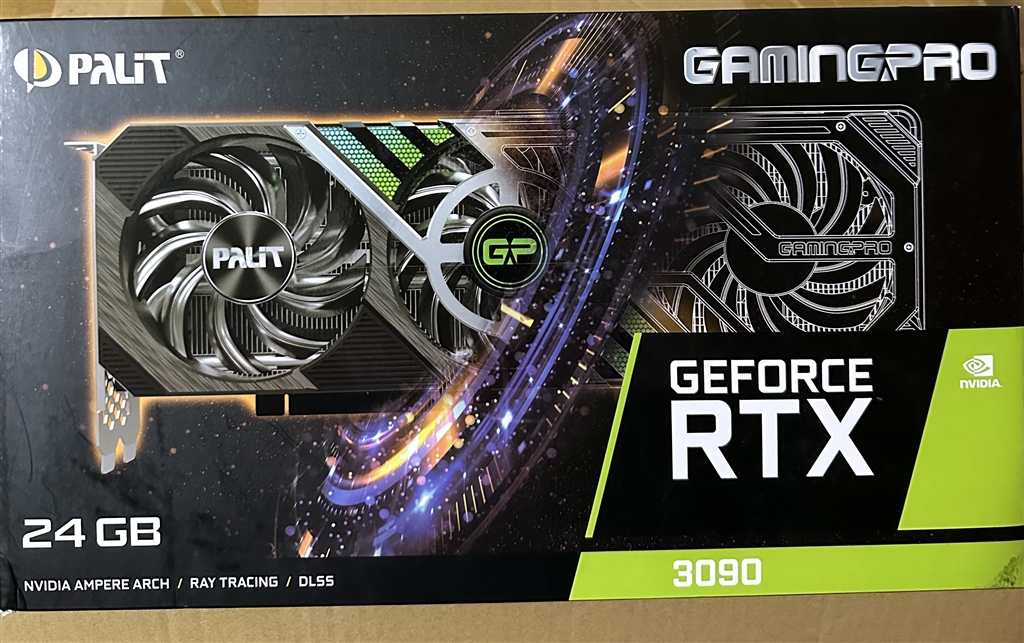 価格.com - 『箱です』Palit Microsystems NED3090019SB-132BA (GeForce RTX 3090  GamingPro 24GB) [PCIExp 24GB] ドスパラWeb限定モデル のあ  いずみさんのレビュー・評価投稿画像・写真「熱問題さえクリアできれば。ヒートシンク必須です。」[696625]