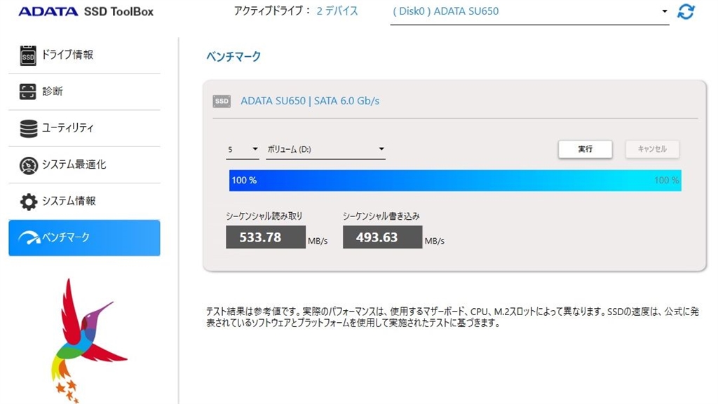 価格.com - ADATA Ultimate SU650 ASU650SS-1TT-R kinkoさんのレビュー・評価投稿画像・写真「公称 ...
