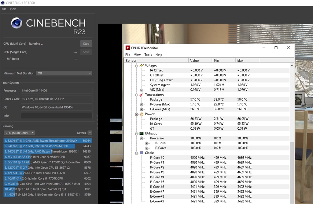 価格.com - 『CINEBENCH R23測定時の消費電力。ソフトでの計測ですが