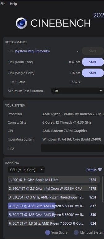価格.com - 『しねベンチ2024』AMD Ryzen 5 8600G BOX 軽部さん