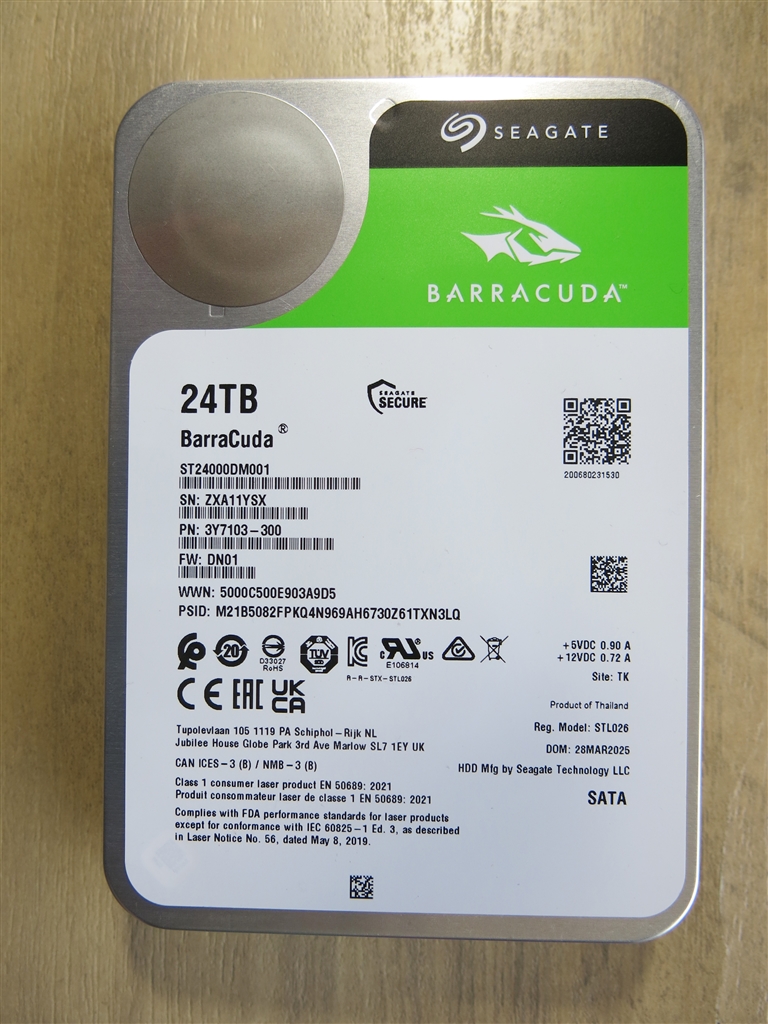 価格.com - SEAGATE ST24000DM001 [24TB SATA600 7200] にゃぱさんの