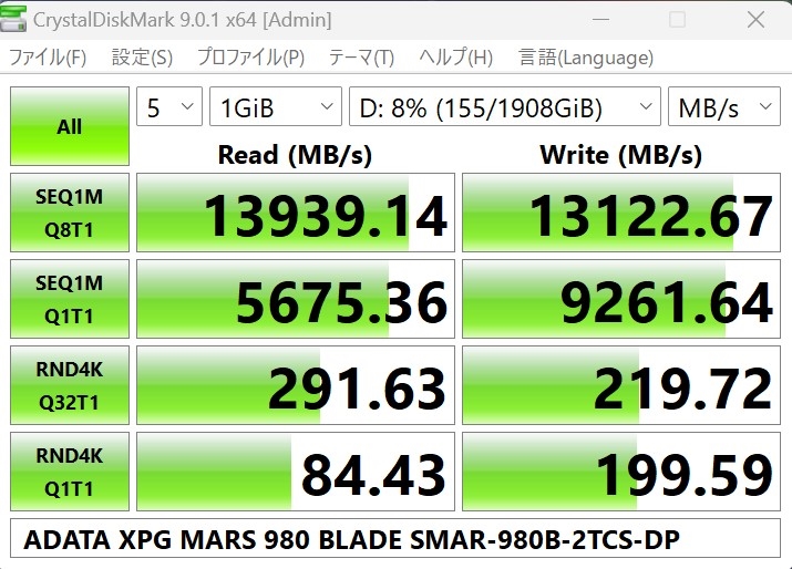 価格.com - ADATA XPG MARS 980 BLADE SMAR-980B-2TCS-DP (M.2 2280