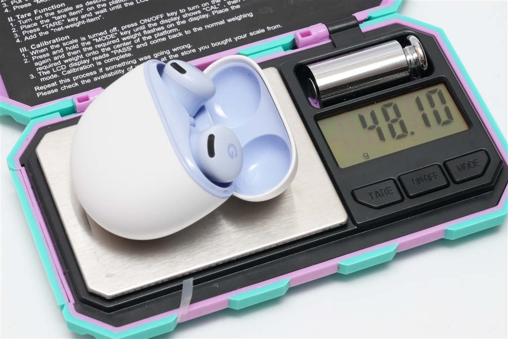 価格.com - 『トータルの実測重量は48.10g』Google Pixel Buds 2a