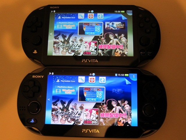 旧型vita Pch 1000 と比較してみました Sony Playstation Vita プレイステーション ヴィータ Wi Fiモデル Pch 00 Za16 カーキ ブラック 肉名 Comさんのレビュー評価 評判 価格 Com