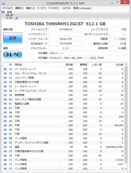 東芝 Thnsnh512gcst投稿画像 動画 価格 Com