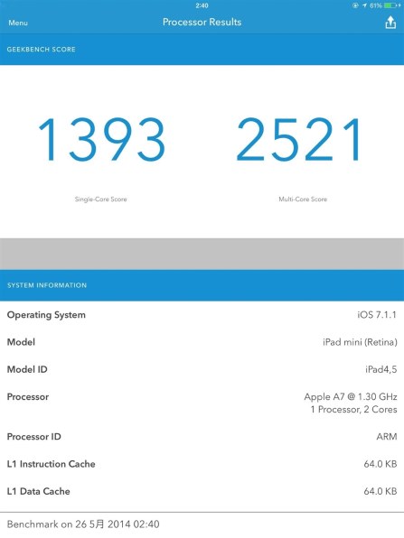 Apple iPad mini 2 Wi-Fiモデル 64GB ME281J/A [シルバー]投稿画像