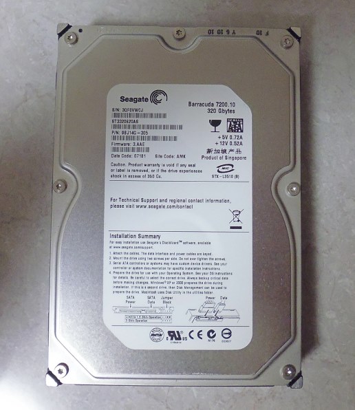 SEAGATE ST3320620AS (320G SATA300 7200) 価格比較 - 価格.com