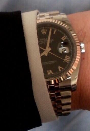 ロレックス 116234 デイトジャスト 自動巻き ローマン（ブラック