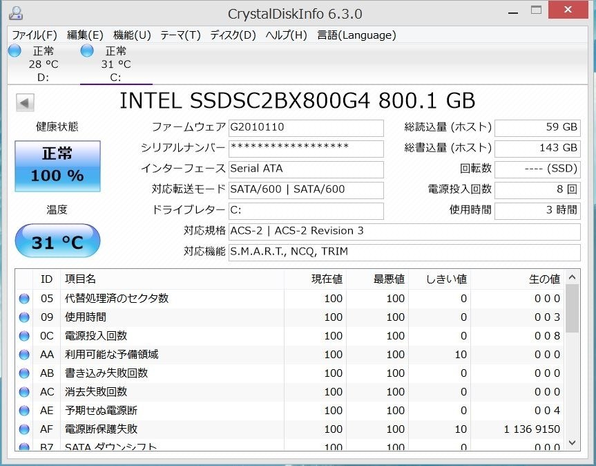 オーバースペックなSSD(再レビュー)』 インテル DC S3610 Series