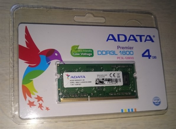 ADATA ADDS1600W4G11-R [SODIMM DDR3L PC3L-12800 4GB] 価格比較