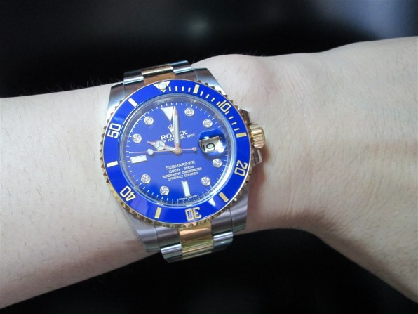 綺麗な　青サブ　8Pダイヤ　ロレックス時計