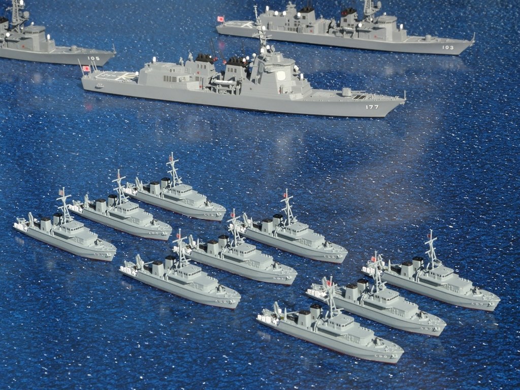 1/700 完成品　海上自衛隊 護衛艦やはぎ & 掃海艇すがしま すがしま」型掃海艇 数で勝負の番外編w』 ピットロード 1/700