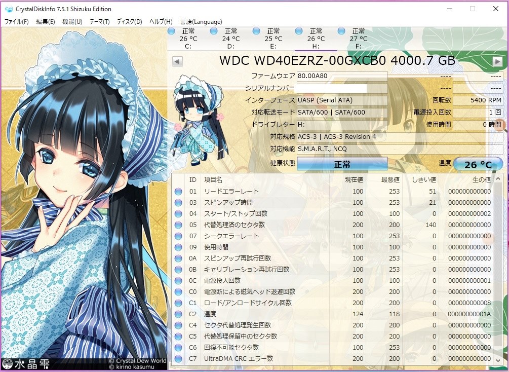 crystaldiskinfo7.5.1いけます。』 センチュリー 四代目冷やし系HDD