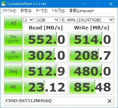 【ほぼ新品 使用0時間】⑦CFD製 CSSD-S6T512NHG6Q 512GB CSSD-S6T512NHG6Q | CFD S6TNHG6Q シリーズ SATA接続 SSD 512GB