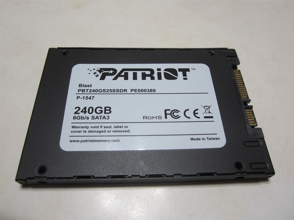 初めて購入したssdが壊れました Patriot Memory Blast Pbt240gs25ssdr Crazy Manさんのレビュー評価 評判 価格 Com