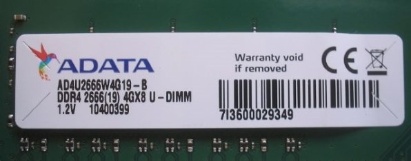 ADATA AD4U2666W4G19-2 [DDR4 PC4-21300 4GB 2枚組] 価格比較 - 価格.com