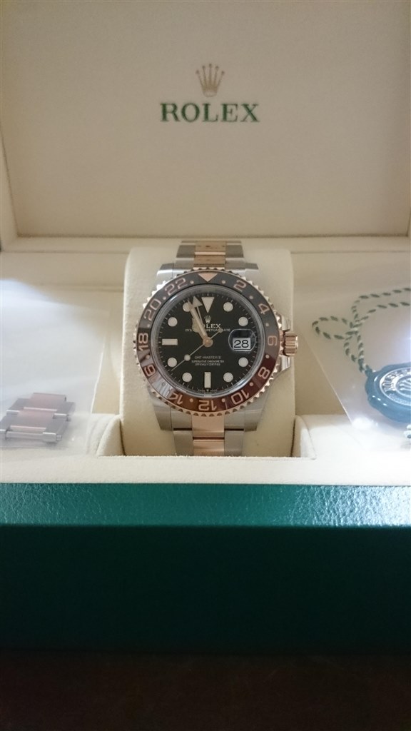 カスタム時計、GMTブラック、ツートンベゼル、ローズゴールド